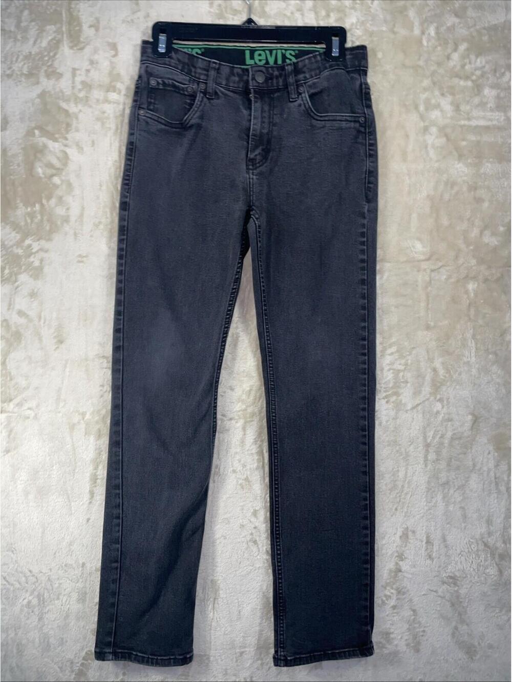 Levis 511 Jeans Boys Size 16 Reg Black Slim Fit Straight Stretch Youth 28x29.5